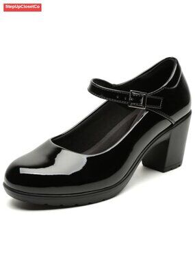 Women's Mary Jane Chunky Low Block Heel Dress Pumps Orthopedic Work Shoes